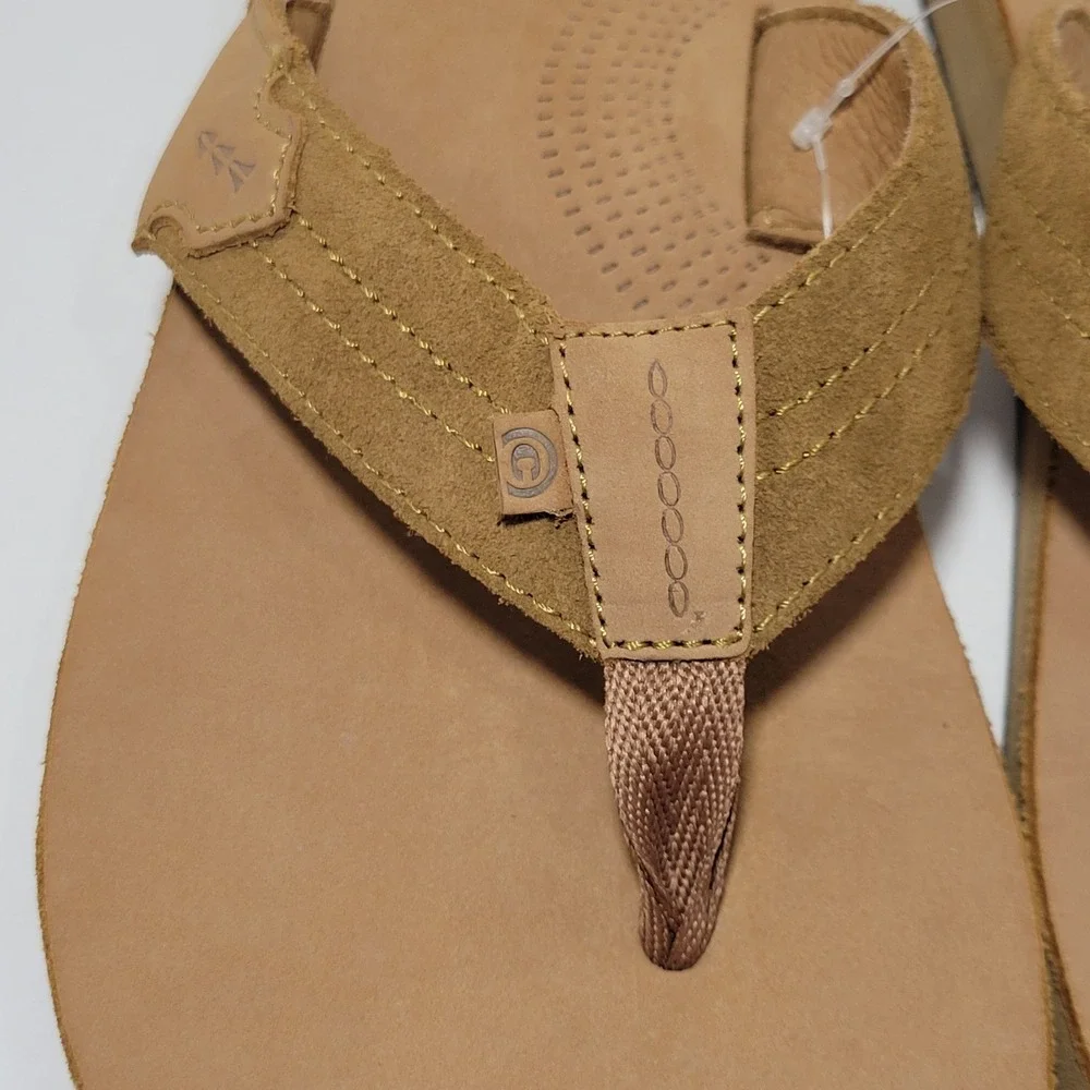 Cobian Lazo Flip Flop Sandals Men Size 11 CAMPO DEL SOL Tan Leather Arch Support